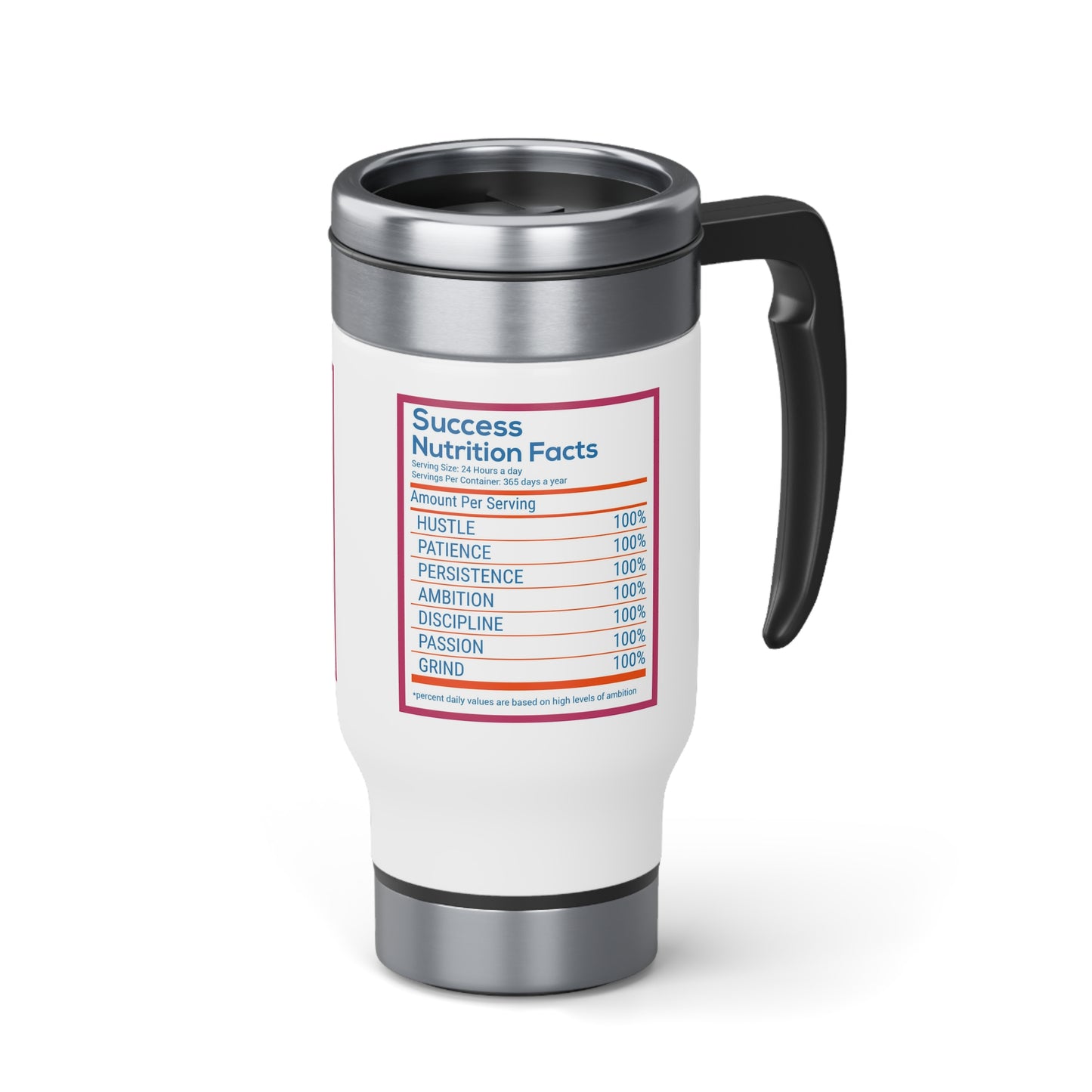 Stainless Steel Travel Mug with Handle, 14oz insulated gift Mug.