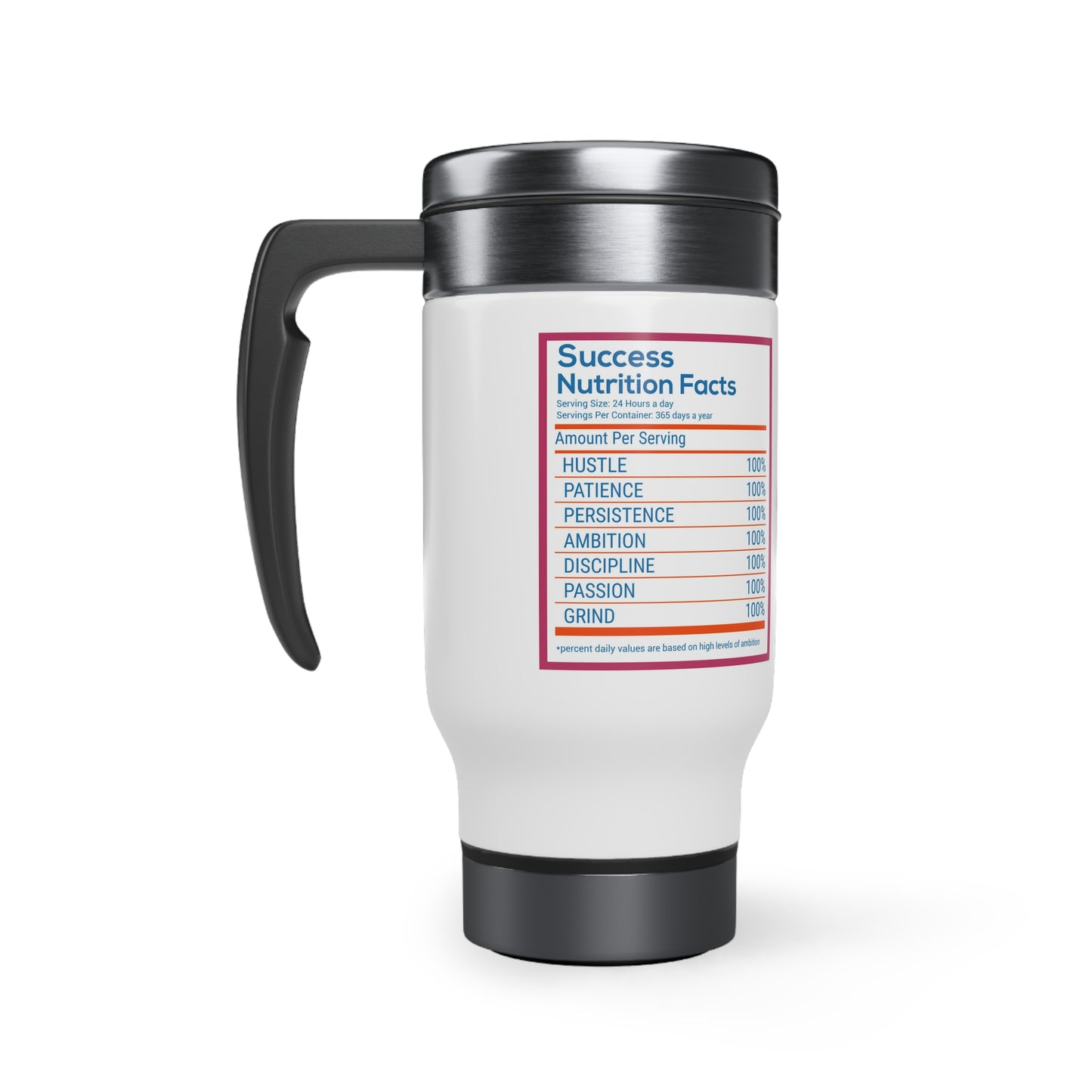 Stainless Steel Travel Mug with Handle, 14oz insulated gift Mug.