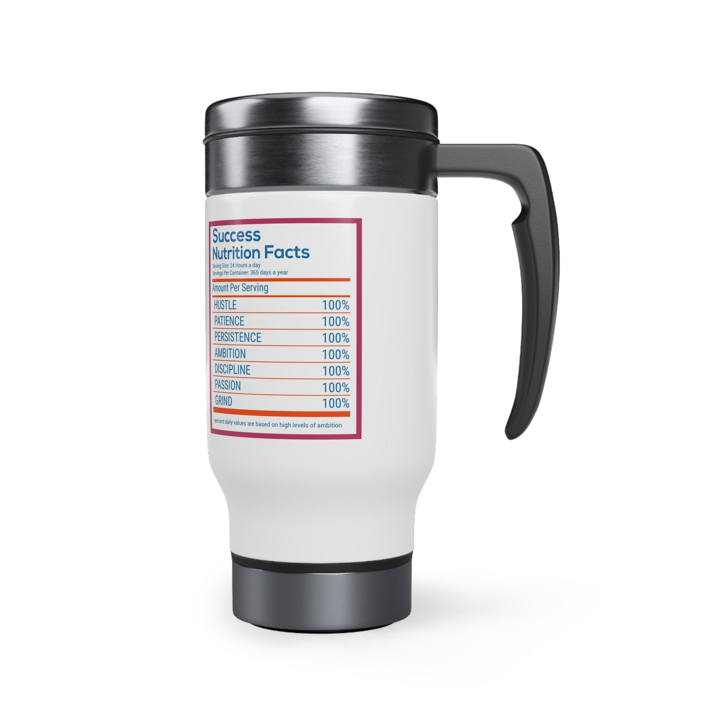 Stainless Steel Travel Mug with Handle, 14oz insulated gift Mug.