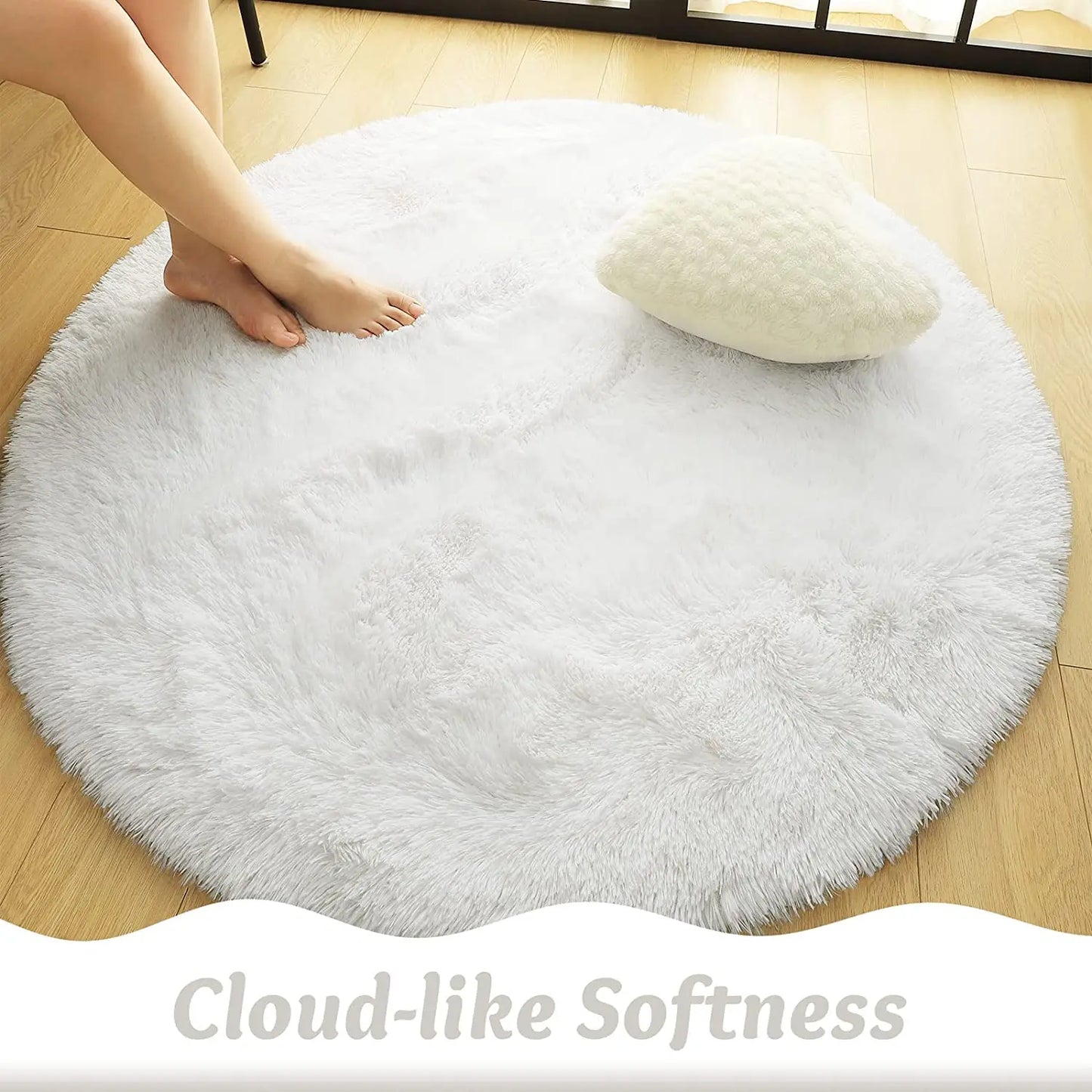 Round plush carpet