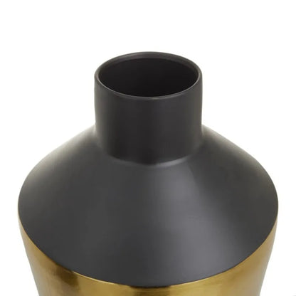 Black Metal Vase with Gold Band