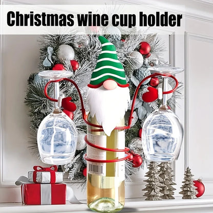 Christmas Wine Bottle Glass Holder