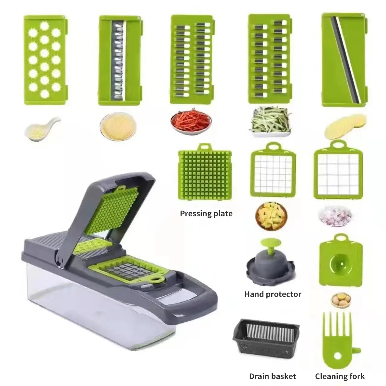 12-in-1 Multifunctional Vegetable Slicer Cutter with Basket