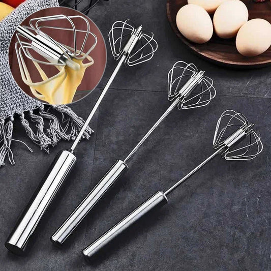 Stainless Egg Beater Semi-Automatic tool. Manual Mixer Household Kitchen Baking Accessories