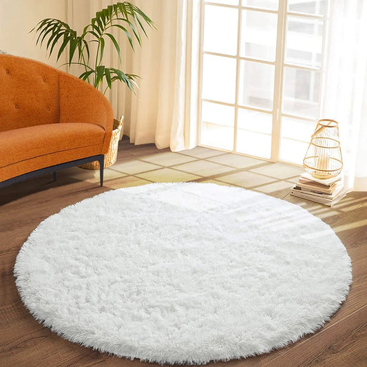 Round plush carpet