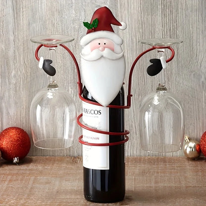 Christmas Wine Bottle Glass Holder