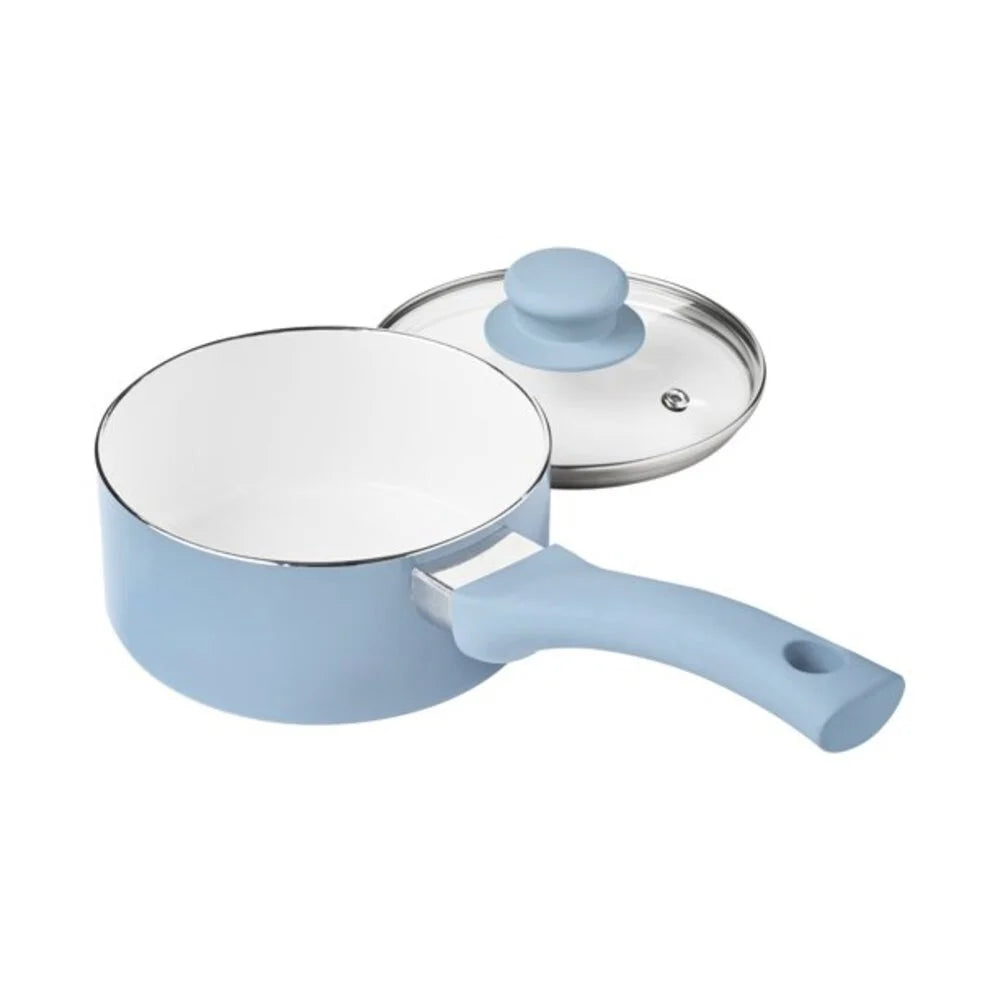 12-Piece Blue Linen Ceramic Cookware Set