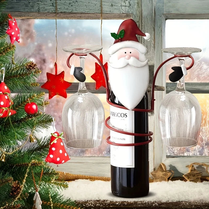 Christmas Wine Bottle Glass Holder