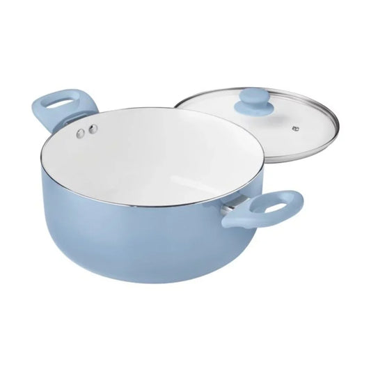 12-Piece Blue Linen Ceramic Cookware Set