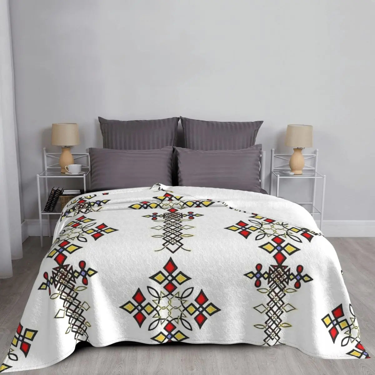 Ethiopian Cross Art Blanket Flannel, throw home Decoration, Bedspread