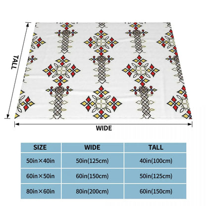 Ethiopian Cross Art Blanket Flannel, throw home Decoration, Bedspread